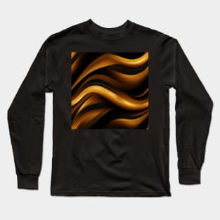 Golden Harmony: Abstract Stripes in Luxe Gold Long Sleeve T-Shirt